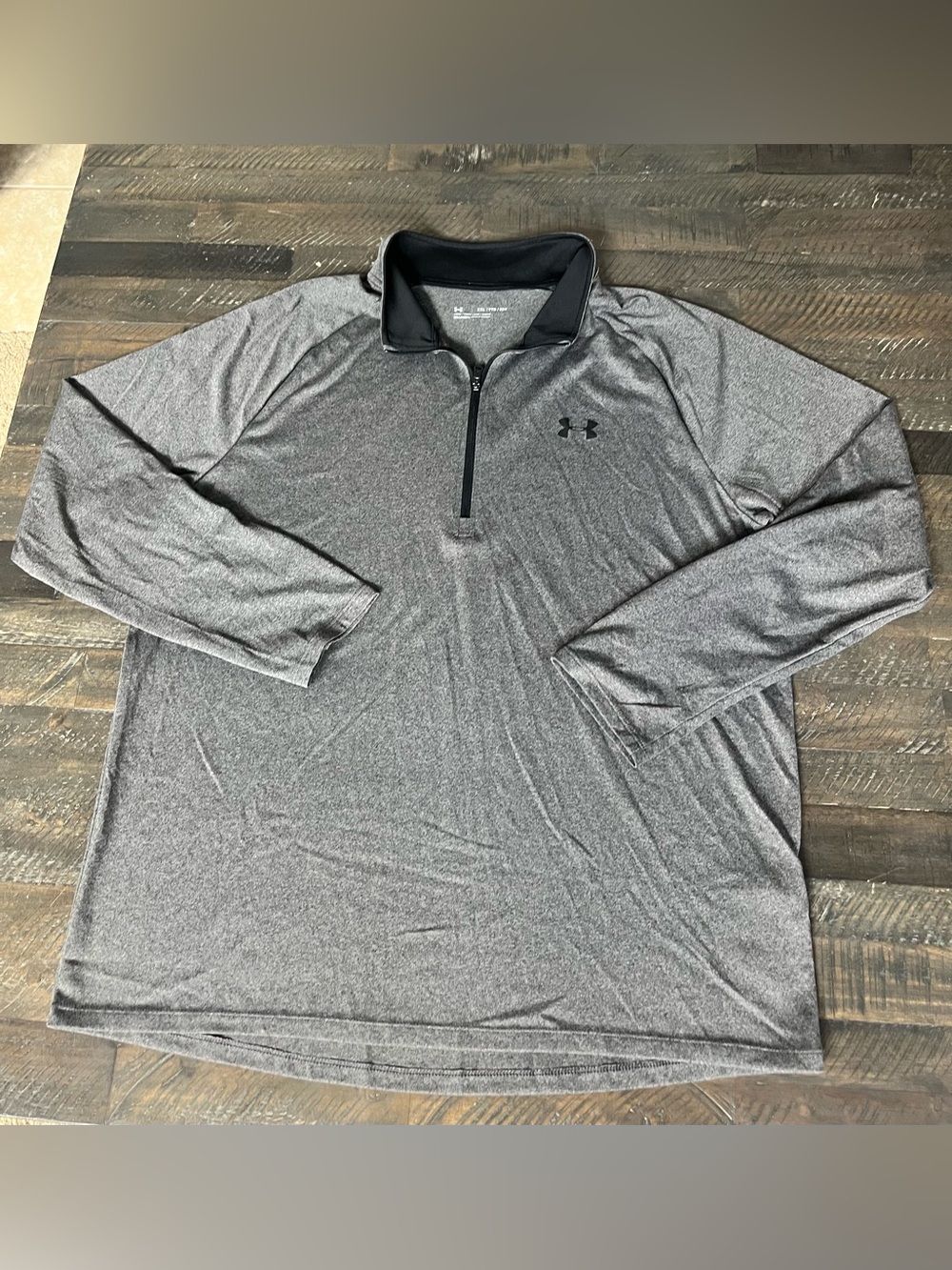 Under Armour Heat Gear Men’s 1/4 Zip Pullover Shirt Gray XXL 2XL Loose EUC